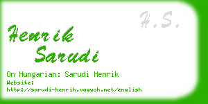 henrik sarudi business card